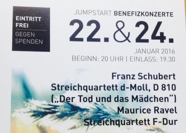 Jump Start Benefizkonzert: 22. & 24. Januar 2016